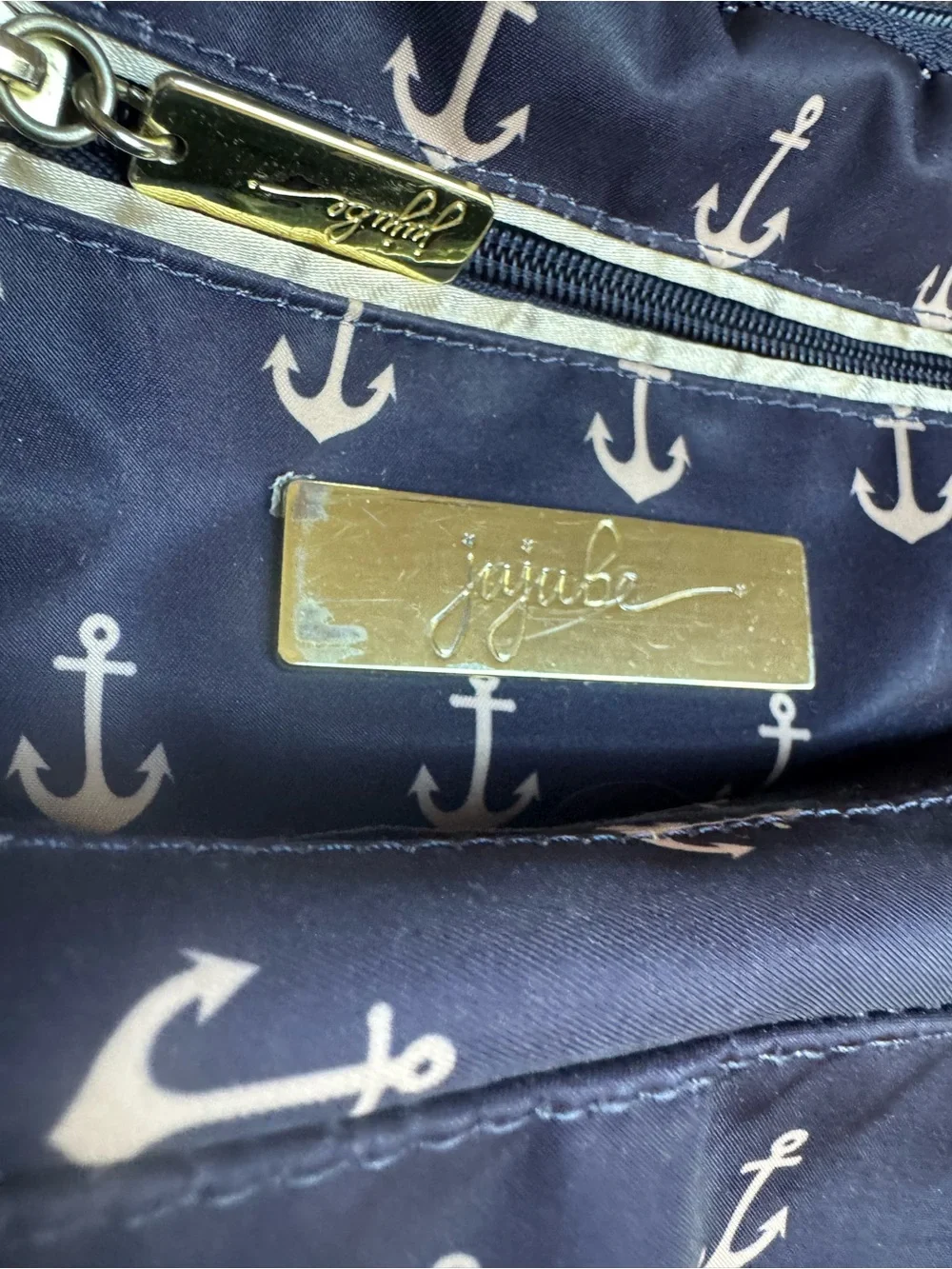 Ju-Ju-Be Legacy The Admiral Navy Anchor Print BFF Diaper Bag Backpack